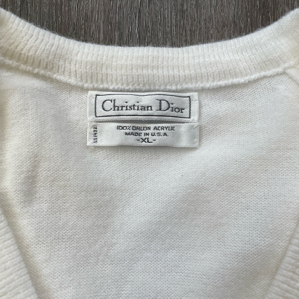 Dior Cream V-Neck Sweater - Picture 5 of 10
